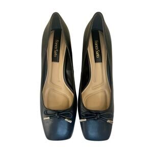 Franco Sarto Women's Natalia Low Block Heel Ballet Comfort Pumps Black Size 8